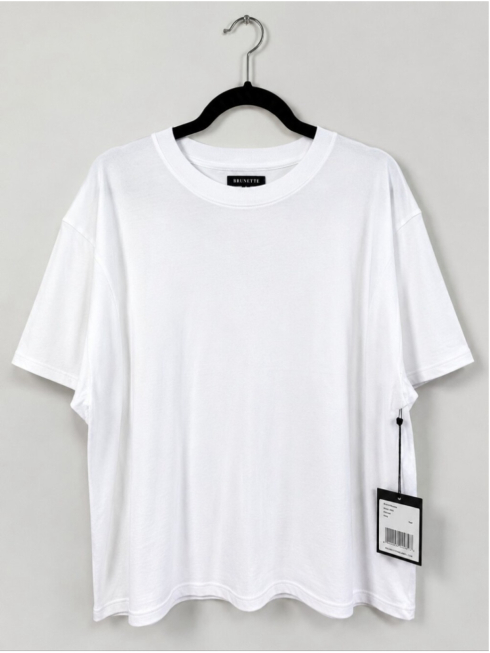 Brunette The Label Boxy Tee White Cotton Crew Neck Short Sleeve Oversized XS/S